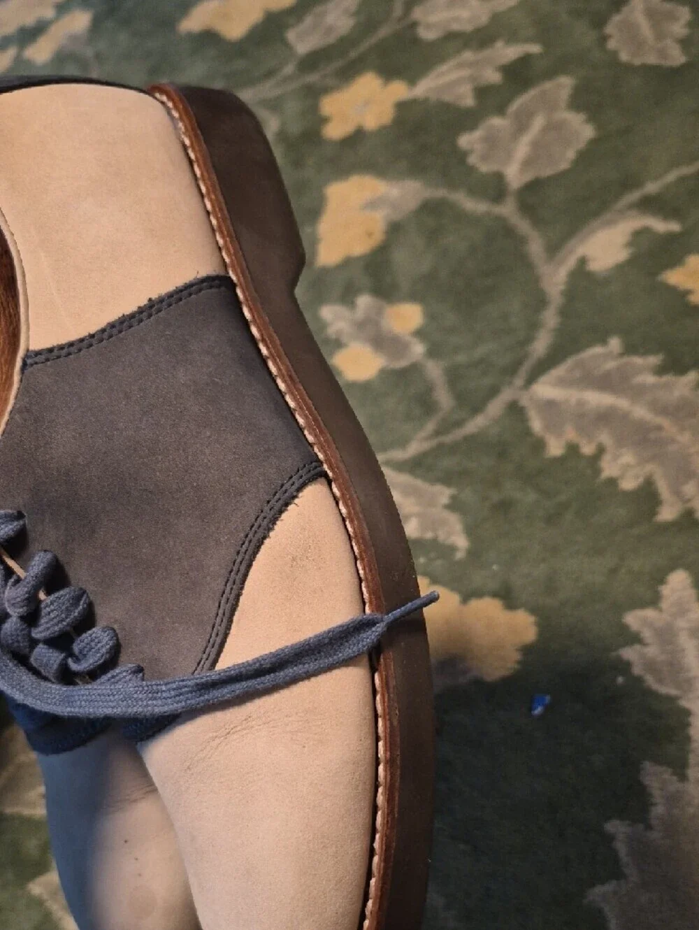 G.H. Bass & Co. Two-Tone Suede Derby Shoes in Blue and Cream